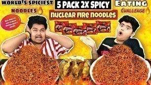 '6 Chicken Leg With 4 Packet 2x Spicy Noodles Eating Challenge 