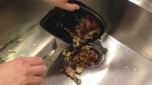 'Putting Chicken Carcass in Insinkerator Evolution Excel Garbage Disposal'