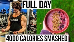 'Vegan Bodybuilder Destroys 4000 Calories | Full Day Of Eating (Vegan Bodybuilding)'