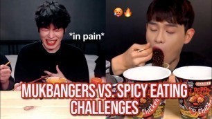 'mukbangers attempting SPICY eating challenges'