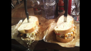 'The Pitts-Burger & Hot Italian Sausage & Cheese Sandwich From Primanti Brothers'