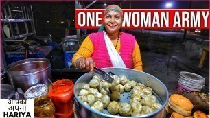 'Indian Street Food | Indian Superwoman sells SUPERSIZED MOMOS, PHD Pav Bhaji, RICE Batashe & more 