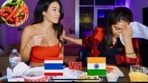 'middle eastern girl VS indian girl SPICY FOOD CHALLENGE **she CRIED!**'