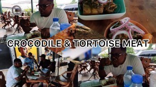 'Eating Crocodile and Tortoise Meat for The First Time| Owerri, Nigeria| Old English Bar and Grills'