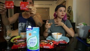 '4x SPICY NOODLE CHALLENGE With DannyB Me!'