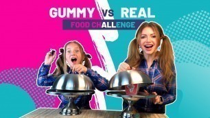 'Real Food vs  Gummy Food Challenge!!! EATING GUMMY SUSHI, NOODLES, PIZZA instead Real Food...'