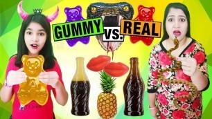 'Gummy Food vs Real Food Challenge | Mom vs Daughter Funny Food Challenge'