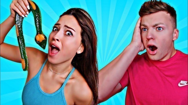 'GUMMY FOOD VS REAL FOOD CHALLENGE! *EATING GIANT GUMMY SNAKE*'