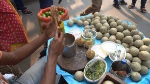 'Mouth Watering Very Tasty Masala Bel Wood Apple Special | Indian Street Food'