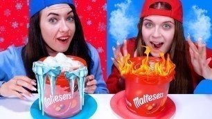 'ASMR Hot VS Cold Food Challenge | Icy Girl VS Girl On Fire By LiLiBu'