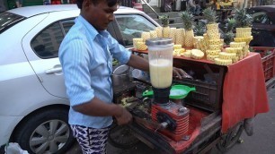 'PINEAPPLE JUICE: Jaipur Famous Summer Special Tasty Pineapple Juice | Indian Street Food'