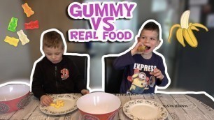 'GUMMY VS REAL FOOD CHALLENGE !! - KOETLIFE VLOG #706'