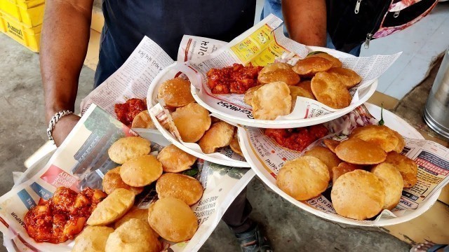 'Spiciest Puri Bhaji Making | Lunchtime Rush for Aloo Puri | Indian Street Food'