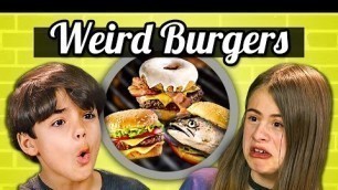 'KIDS EAT WEIRD BURGERS! (Donut, Canned, Vegan) | Kids Vs. Food'