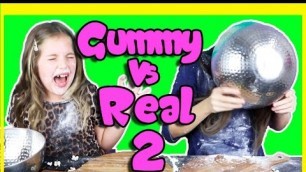 'GUMMY VS REAL FOOD CHALLENGE 2 Taste test Candy - Healthy - gross - Kids react - Kid freaks out!'
