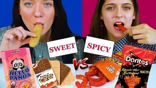 'ASMR SWEET VS SPICY FOOD CHALLENGE  EATING SOUND LILIBU'