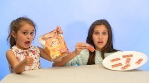 'Обычная ЕДА  ПРОТИВ ЧИПСОВ   Челлендж!  Real Food vs Gummy Food! Kid React'