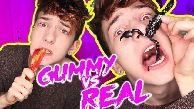 'EATING A LIVE SCORPION! Gummy Food vs. Real Food Challenge!'