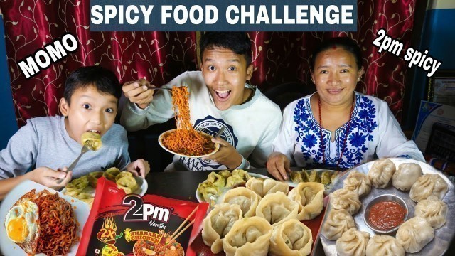 'SPICY FOOD CHALLENGE//MOMO AND 2PM NOODLES//PG_VLOGS'