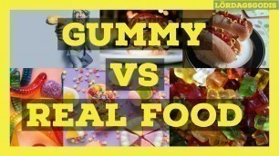 'TEST VIDEO: Godis vs Mat - Gummy vs Real Food MUKBANG'