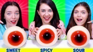 'ASMR Sweet vs Spicy vs Sour Food Challenge By LiLibu #3'