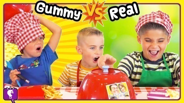 'GUMMY vs REAL COMPILATION 90 Minutes! Challenges By HobbyKids'