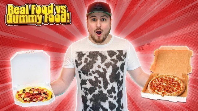 'Minecraft Vlog - REAL FOOD vs GUMMY FOOD CHALLENGE!!'