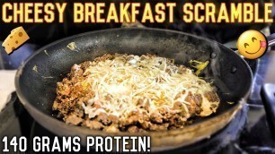 'High Protein Cheesy Breakfast Scramble | Low Carb Bodybuilding Recipe'