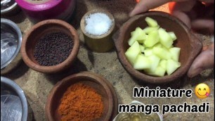 'Miniature cooking | mini manga pachadi | Tiny food | Azhagu malar/Tiny cooking/Tiny foods'