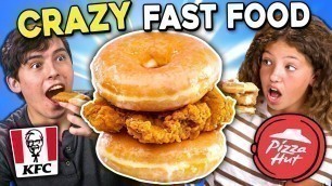 'Generations React To CRAZY Fast Food (KFC Donut Sandwich, Pizza Hut Cheez It Pizza)'
