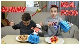 'Gummy VS Real Food CHALLENGE/PrincessToniaFamily!'