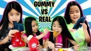'GUMMY VS REAL FOOD CHALLENGE COMPILATION | Tran Twins'