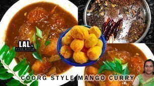 'How to make Coorg style mango curry/manga pazha curry/ripe mango curry/Lals food world'
