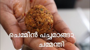 'Unakka Chemmeen Pacha Manga Chammanthi | Dry Prawns Raw Mango Chutney Kerala Style'