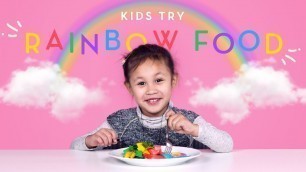 'Kids Try Rainbow Food! | Kids Try | HiHo Kids'