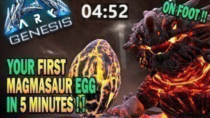 'Ark FASTEST & BEST Way To Steal Magmasaur Egg on Foot! Ark How To Tame Magmasaur'