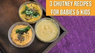 '3 Chutney Recipes for Babies & Kids [ Easy Homemade chutney for Baby]'