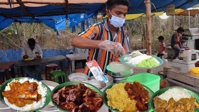 'Hardworking Boy Selling Unlimited Food | Anvitha Famous Veg &Non Veg Meals Hyderabad | Street Food'