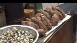 'Hong Kong Street Food.  Roasted Eggs, potatoes, chestnuts. Sham Shui Po'