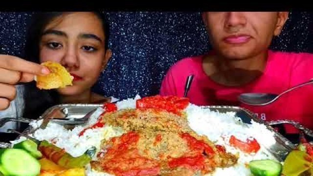 'ASMR PERSIAN FOOD MEAT WITH RICE, MUKBANG IRANIAN FOOD, موکبانگ کباب ماهیتابه ای'