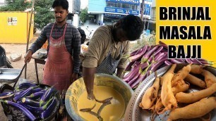 'Yummy Brinjal Masala Bajji | Vankaya Bajji Recipe | Hyderabad Street Food'