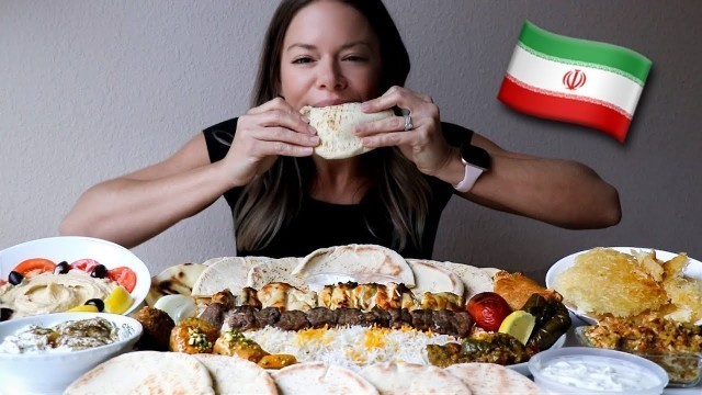 'Iranian / Persian Food MUKBANG! Kebab, Labneh, Mast-O-Khiar, Tahdig, Kashke Bademjan, Baklava, etc!'