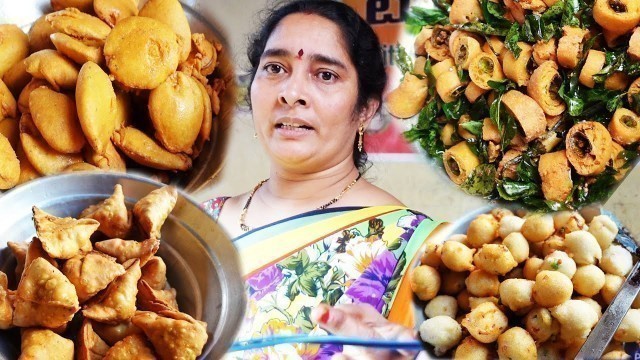 '17 Years Old Famous Aunty Bajji Bandi at Madhura Nagar - Hyderabad | Yummy Evening Snacks | Tiffins'