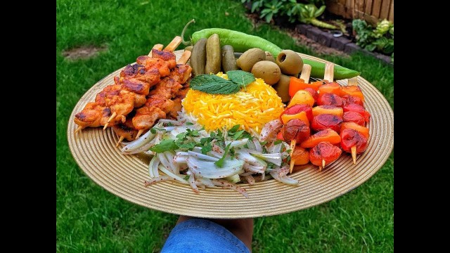 'Healthy juicy chicken kebab, Iranian food✅جوجه کباب تابه ای آبدار بدون فر و منقل با ران مرغ٫سینی مزه'