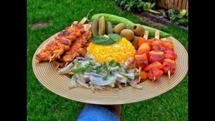 'Healthy juicy chicken kebab, Iranian food✅جوجه کباب تابه ای آبدار بدون فر و منقل با ران مرغ٫سینی مزه'