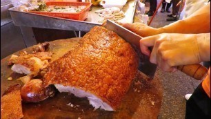 'Hong Kong Street Food: Chopping Roasted Pig with Crispy Skin & Chicken in Sham Shui Po 大龍鳳燒味店 深水埗'