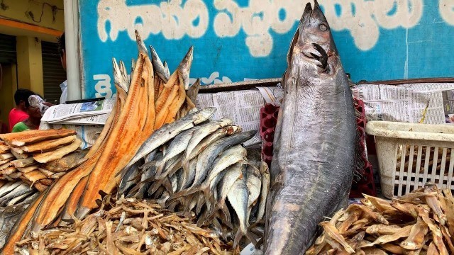 'Salted Dry Fish | Dry Prawns | Jampeta Fish Market | Rajahmundry | Street Food Zone'