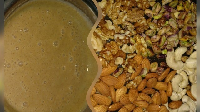 'சத்துமாவு கஞ்சி| sathumavu kanji with nuts recipe in tamil/ முக்கியமான சத்து மாவு கஞ்சி/nuts mix'