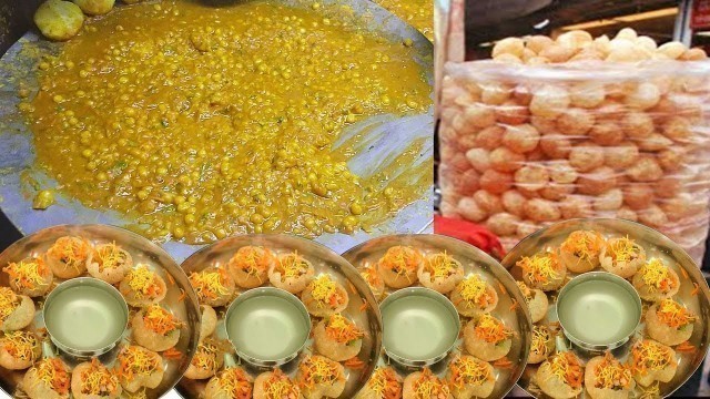 'Hyderabad Panipuri Chaat | South Indian People Enjoying Pani Puri | Indian Street food | Food Crafts'