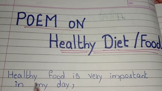 'Poem on Healthy Diet / Healthy Food in english'